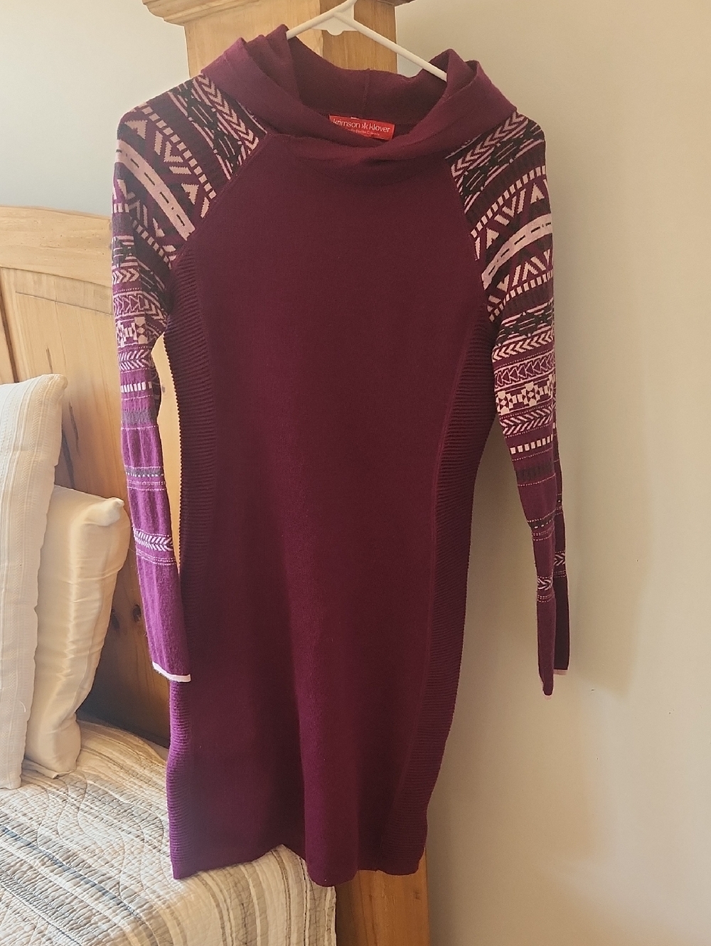 Krimson Klover Plum Knit Top with Pink Label